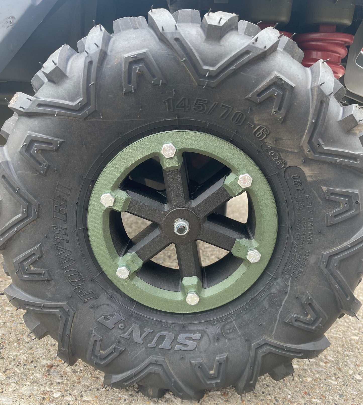 Wheel set for Power Wheels Jeep Wrangler (threaded axles)