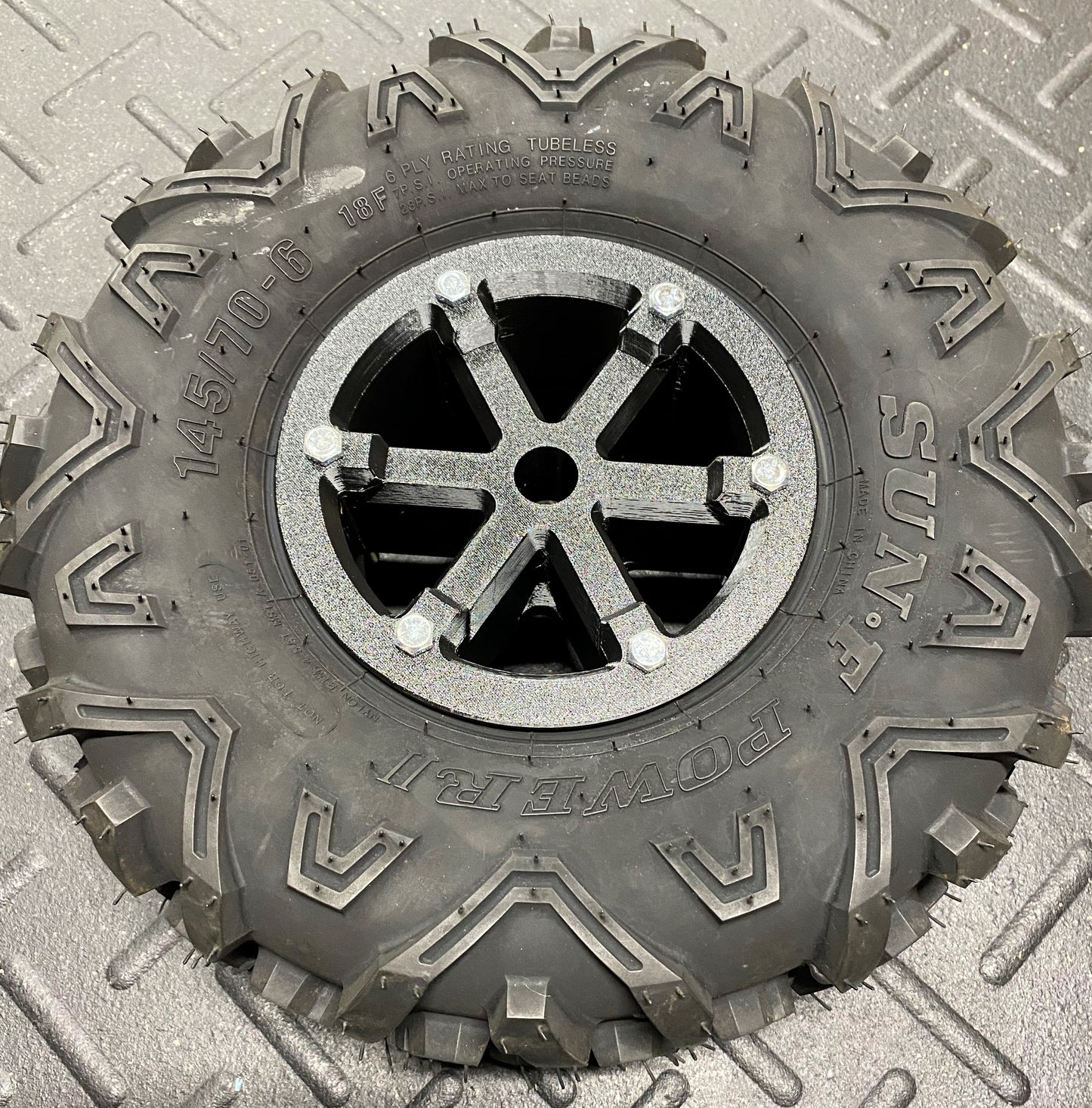 Wheel set for Power Wheels Jeep Wrangler (threaded axles)