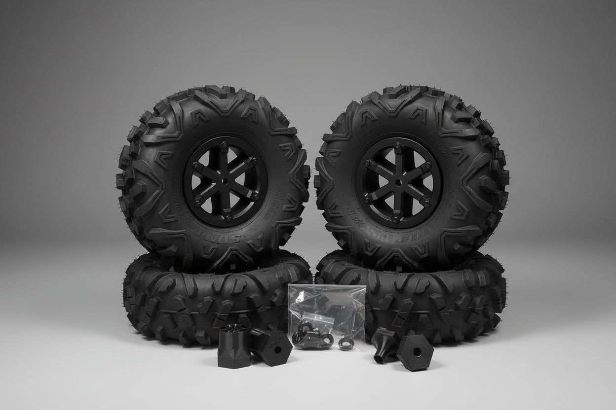 Wheel set for Power Wheels Jeep Wrangler (threaded axles)