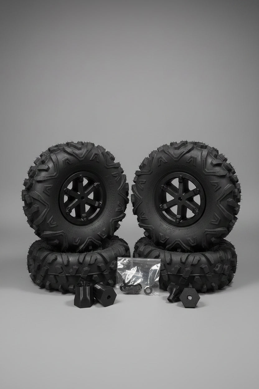 Wheel set for Costzon Jeep/ Best Choice Jeep Wrangler (threaded axles)